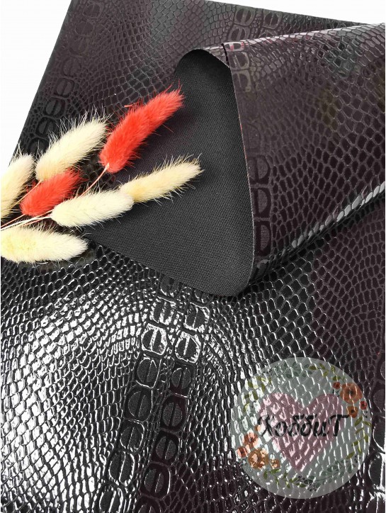 Кожзам-ткань "Рептилия" 22*30см (черный)